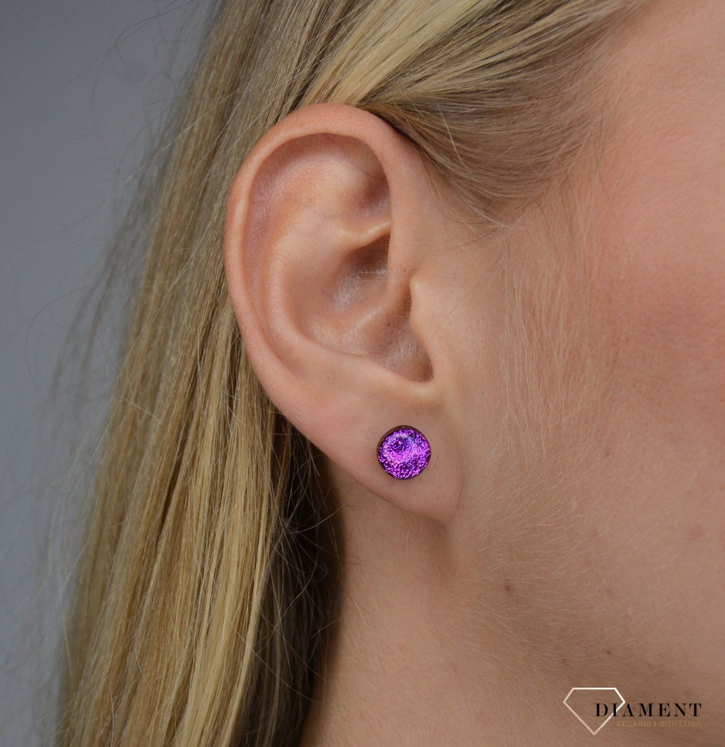 Kolczyki srebrne szkło weneckie różowe błyszczące Murano 28.jpg